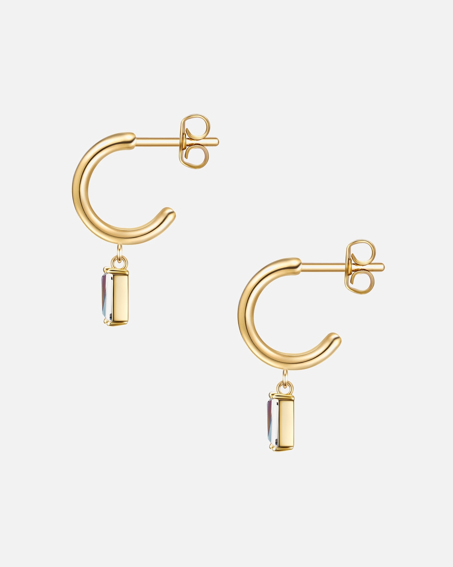 Creolen für Weiblich Lulu & Jane Creolen Messing verziert mit Kristallen von Swarovski® in Gelbgold 20,3 mm