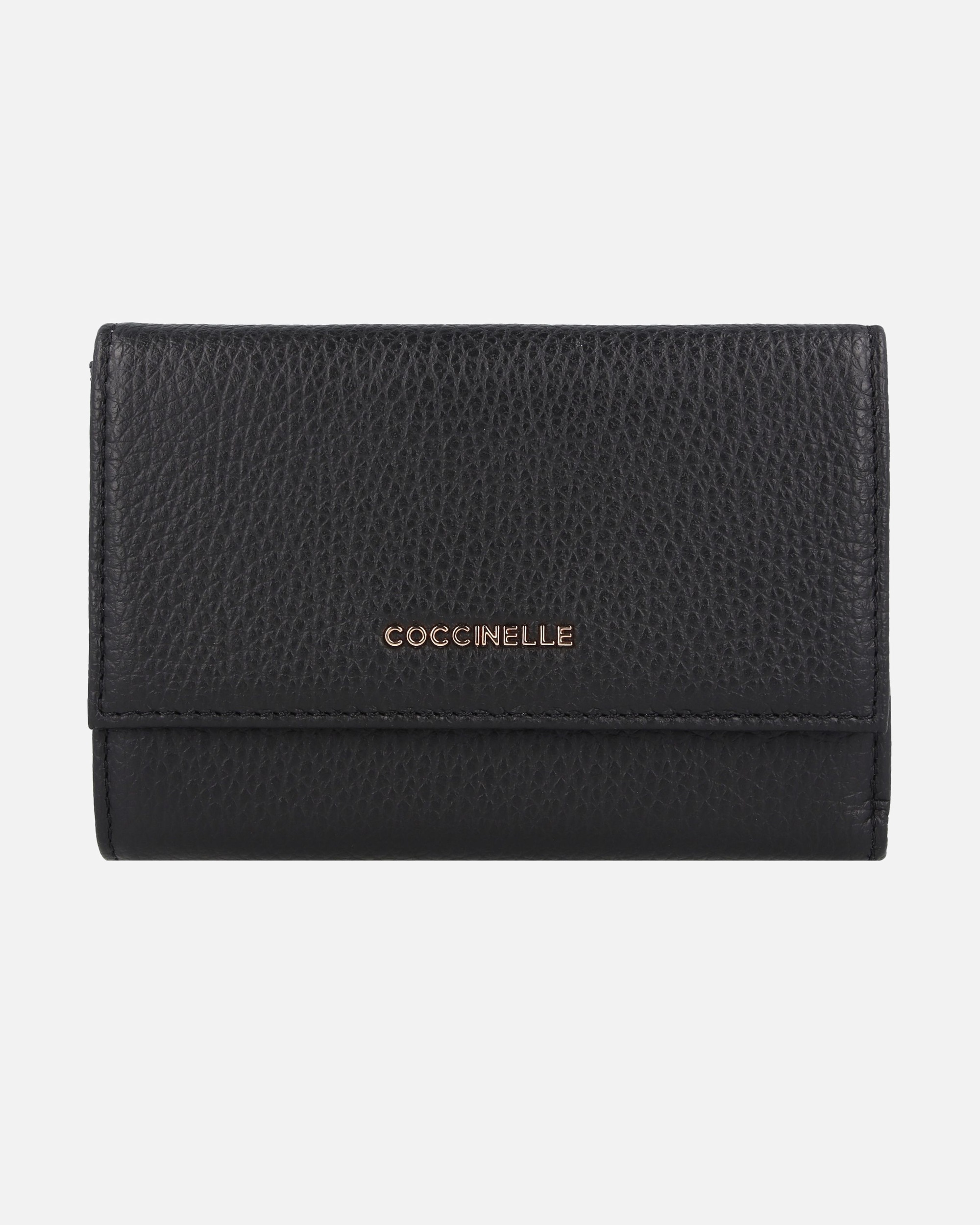 Portemonnaie für Weiblich Coccinelle Metallic Soft Damengeldbörse noir