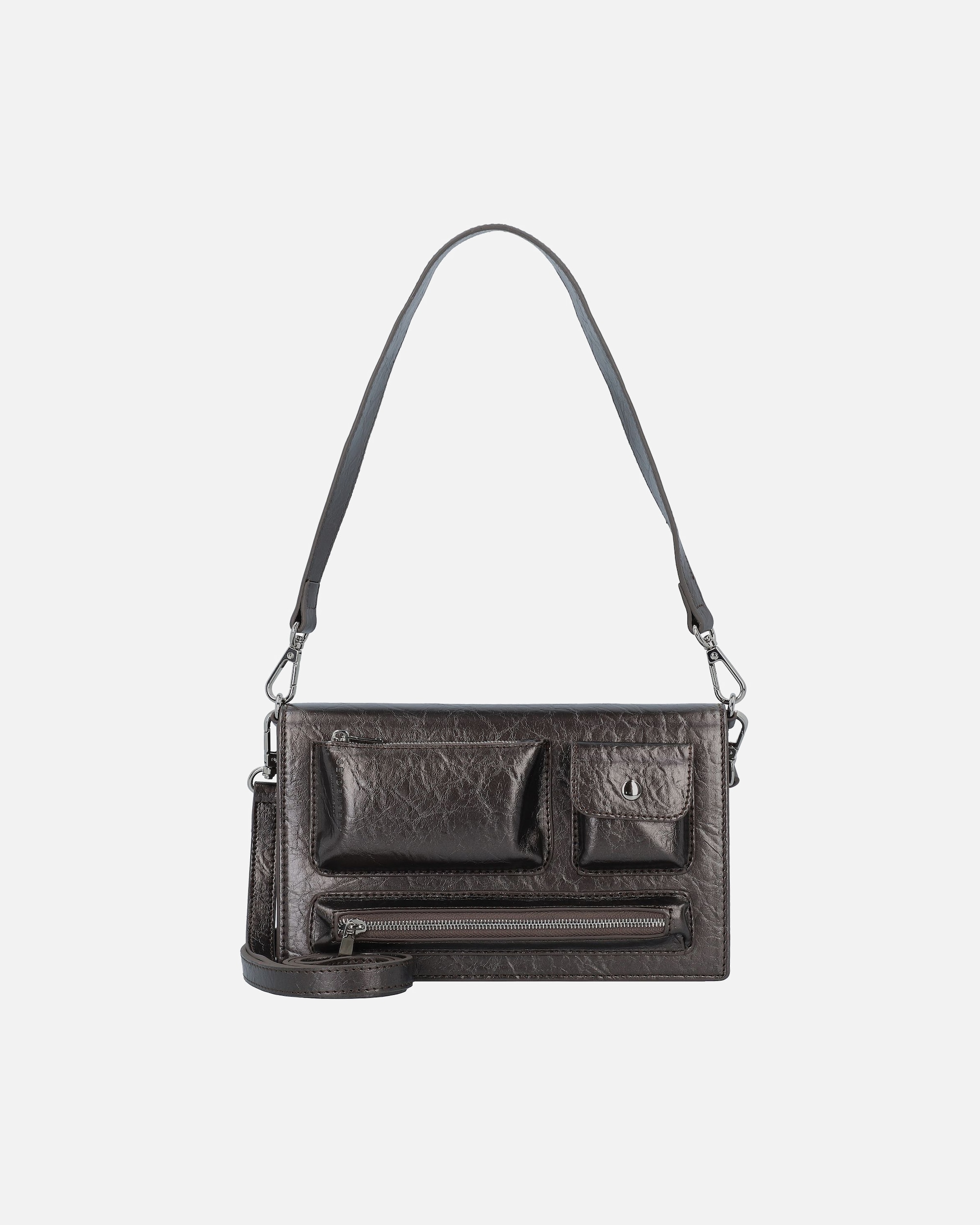 Handtasche für Weiblich Seidenfelt Liinaja Schultertasche blackish metallic