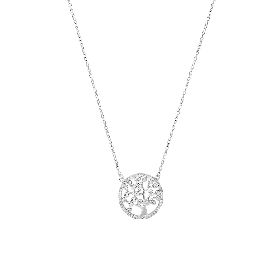 amor Kette mit Anhänger Silber Weiss Damen