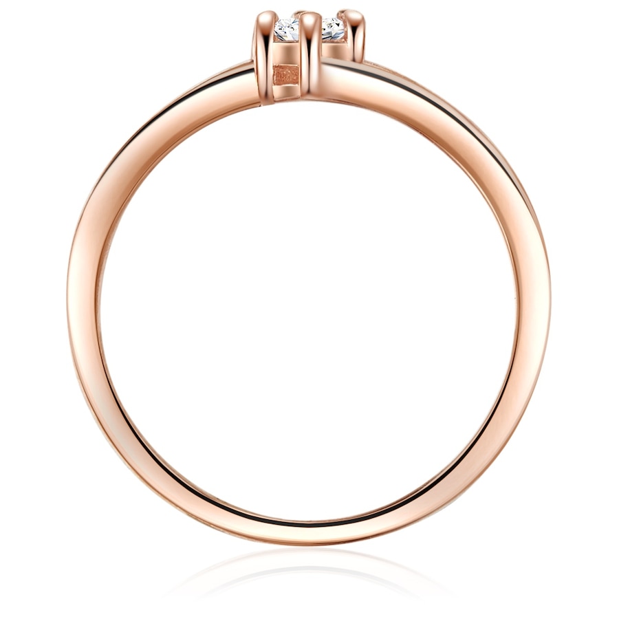 Trilani Ring aus Sterling Silber in roségold mit Zirkonia 59 Weiss Damen