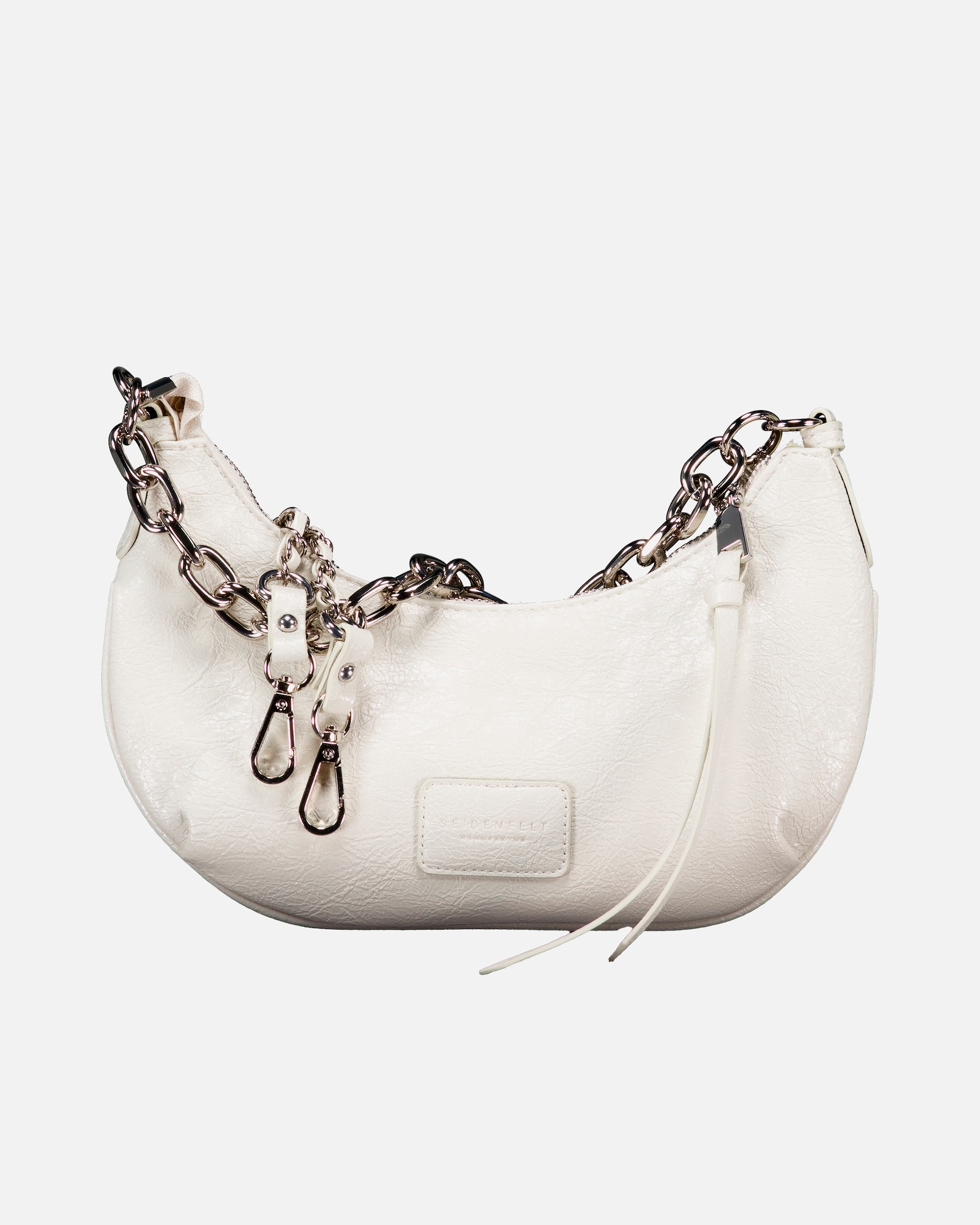 Umhängetasche für Weiblich Seidenfelt Umhängetasche Vejen Halfmoon Pochette Glossy White