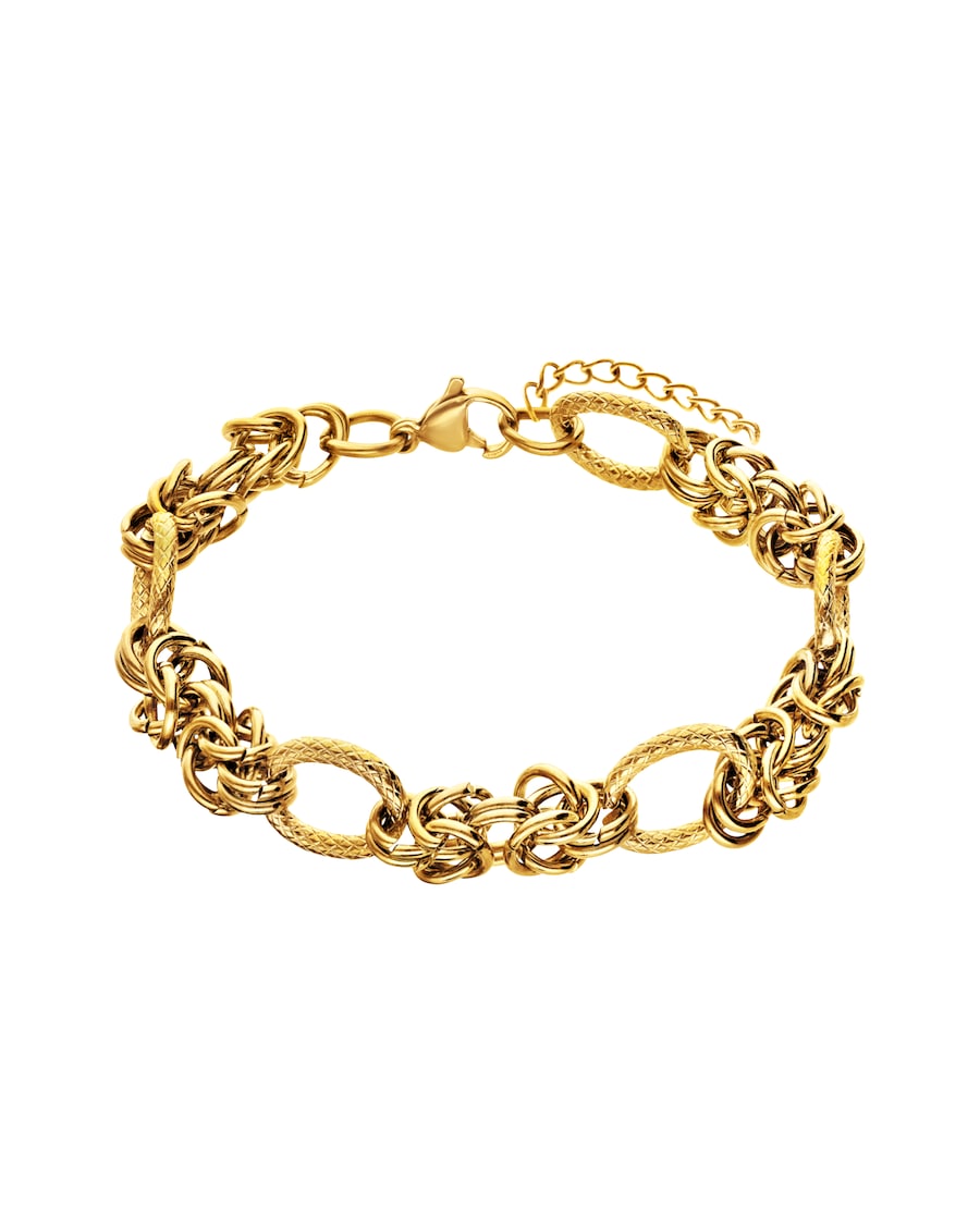 Lucardi Armband Stahl 20 cm Gold Damen