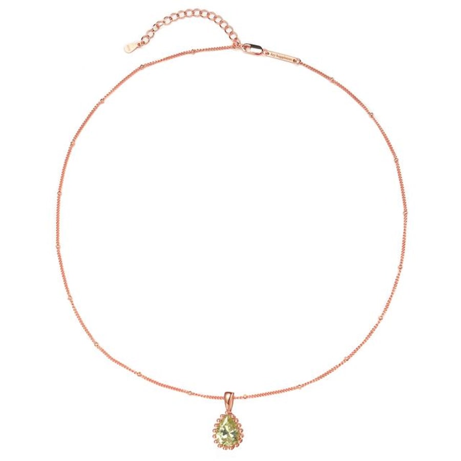 Hey Happiness August Geburtsstein Halskette – 925 Sterling Silber Rosegold Nude Damen
