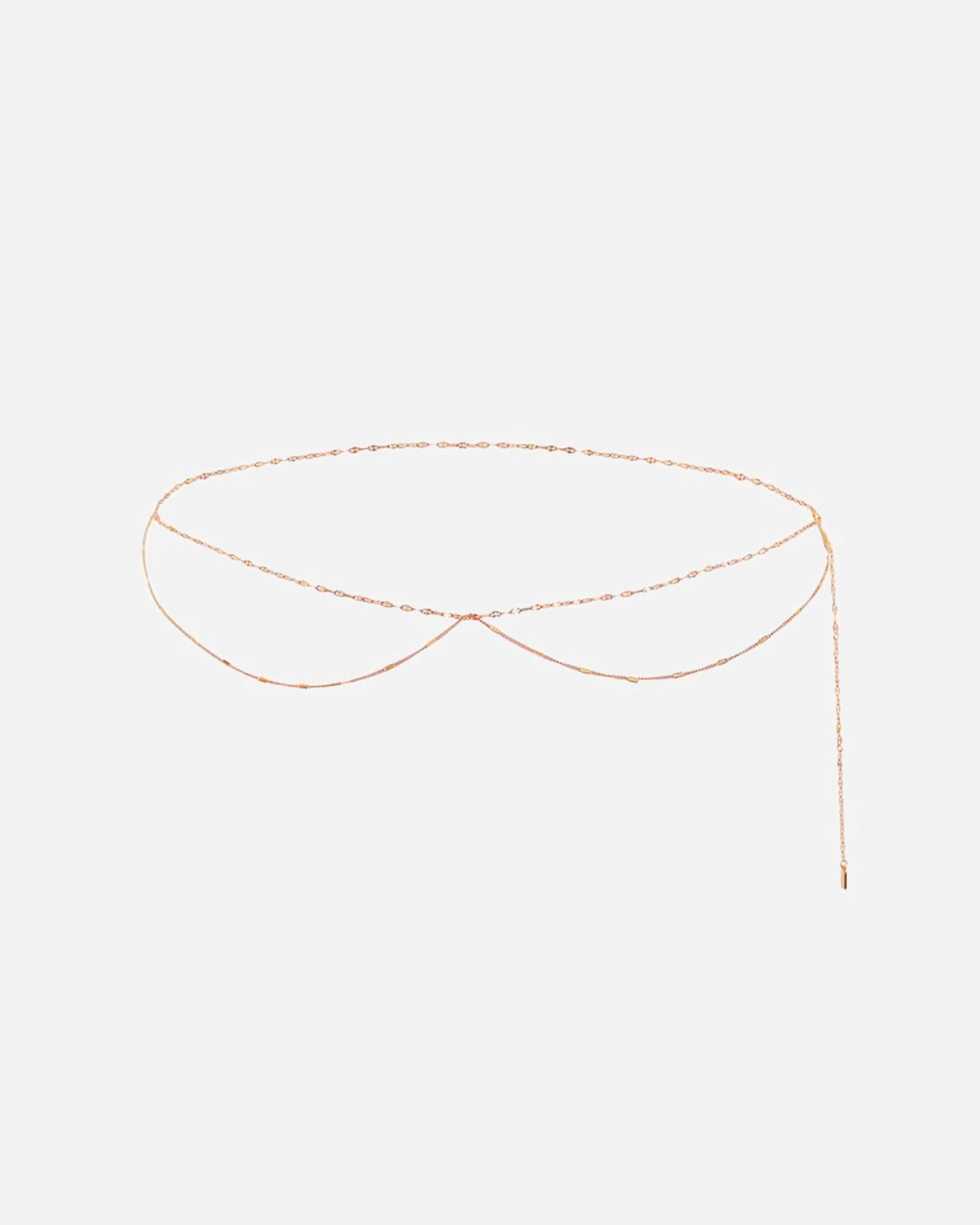 Kette für Weiblich Hey Happiness Default Brand Line Mehrlagige Rolo- und Starburst-Bauchkette – aus Edelstahl Rosegold