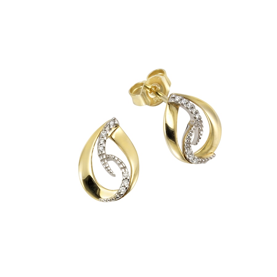 Orolino Ohrringe 585/- Gold Brillant weiß 0,06ct mehrfarbig Damen