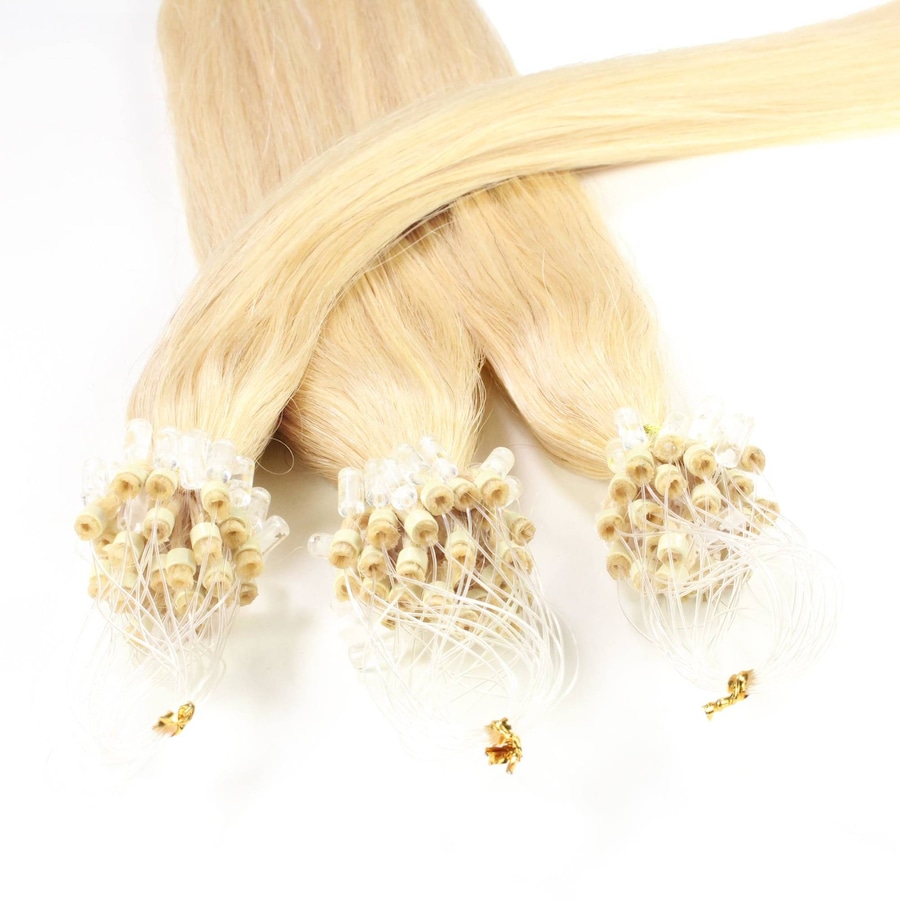 hair2heart Microring Extensions Echthaar #9/0 Lichtblond 1g 40cm Nude Damen