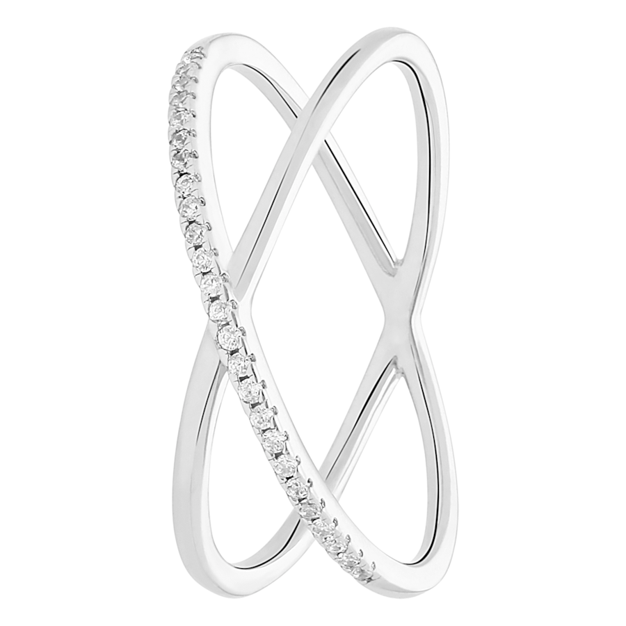 Lucardi Ring 925 Silber - Weißgold 58mm Damen