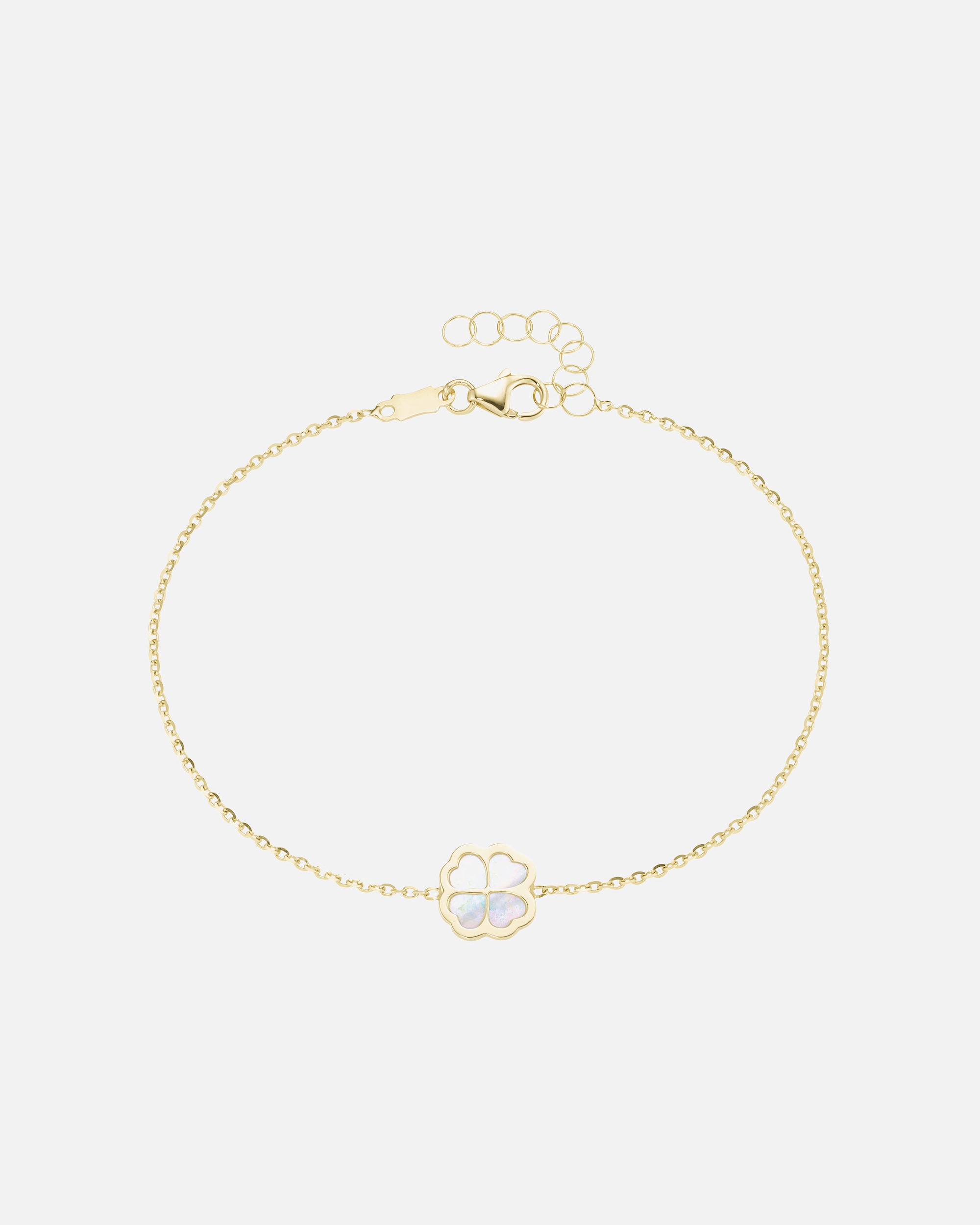 Armband für Unisex Luigi Merano Armband Kleeblatt-Mittelteil mit Perlmutt, Gold 375 18 cm