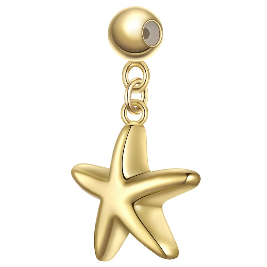 Glanzstücke München Charm Seestern aus Sterling Silber in Gelbdold 19,6 mm Damen