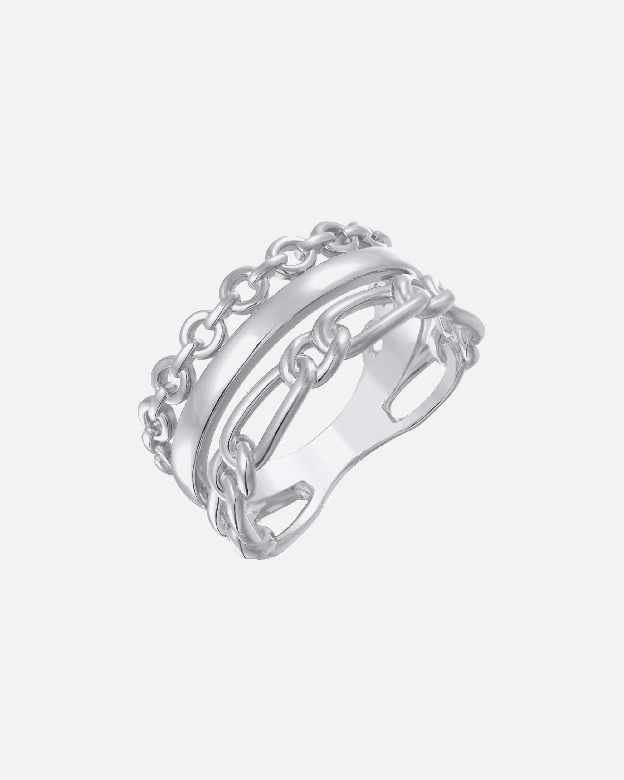 Ring für Weiblich Elli Elli Ring Glieder Bandring 3-reihig Farbe Gold für Damen 54