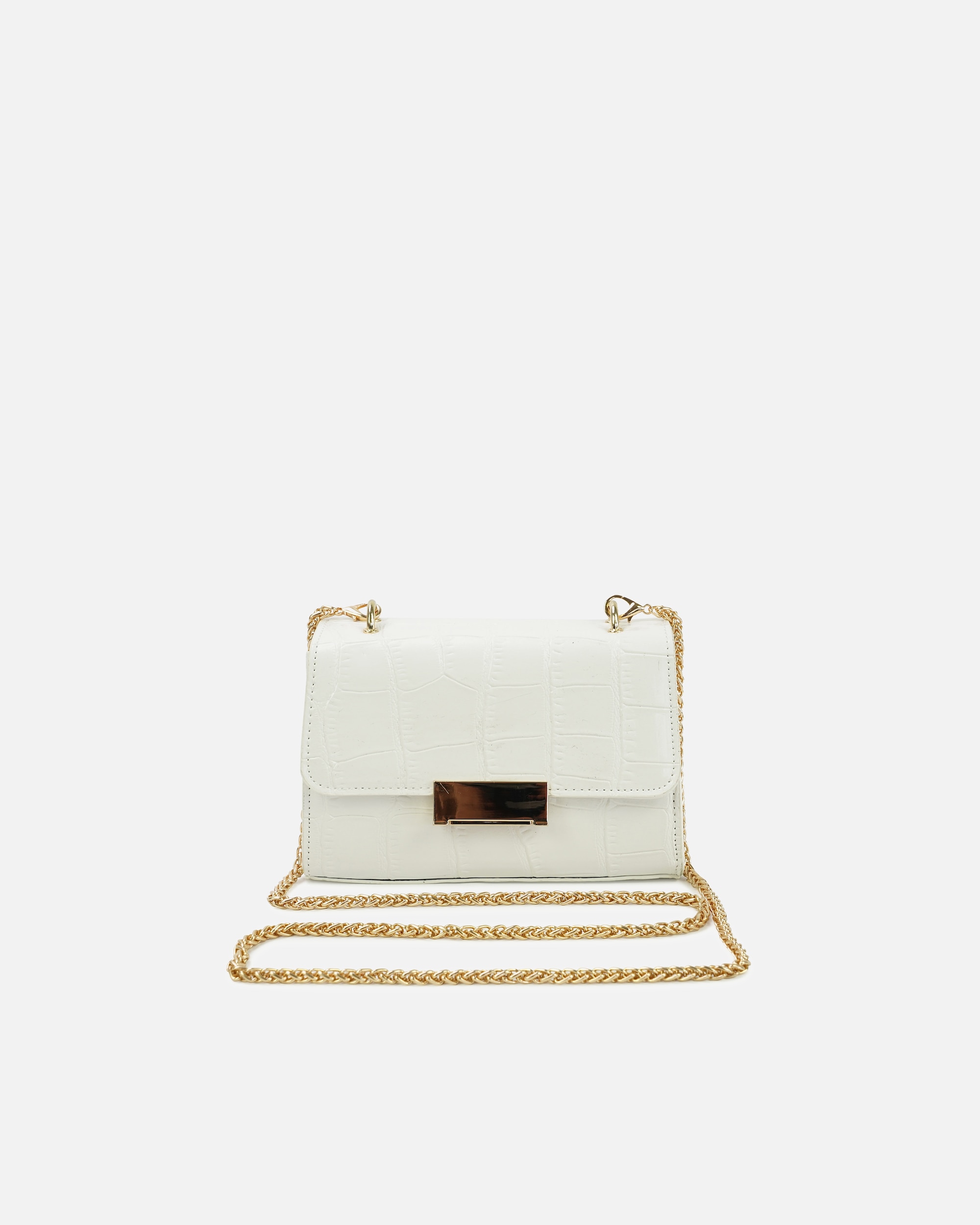 Umhängetasche für Unisex HARPA Umhängetasche ANNIE mit dekorativen Metallelementen weiß