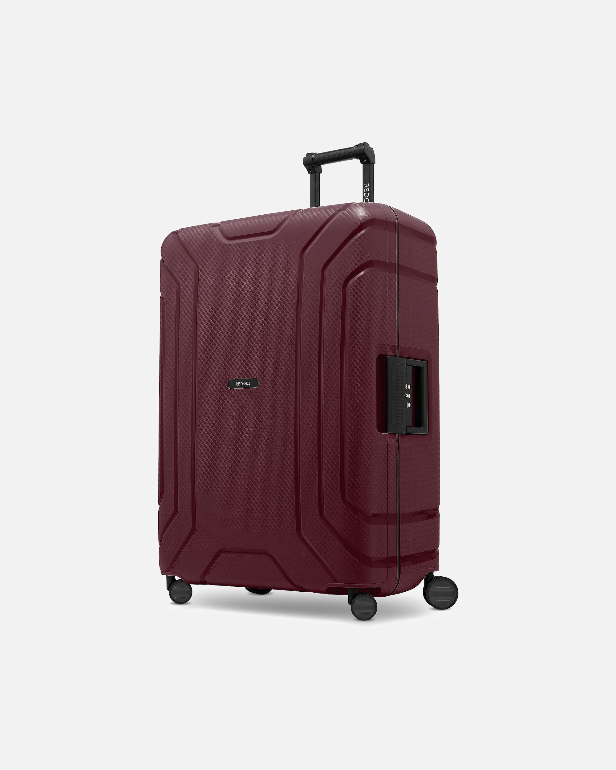 Trolley für Männlich Redolz Essentials 15 4-Rollen Trolley 75 cm mit Dreipunkt-Verschluss burgundy