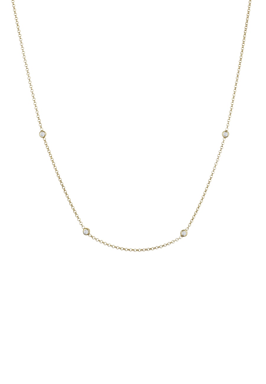 Elli DIAMONDS Laborgezüchteter Diamant Weiß Brillantschliff (0.035 ct) 375 Gelbgold 45 Damen