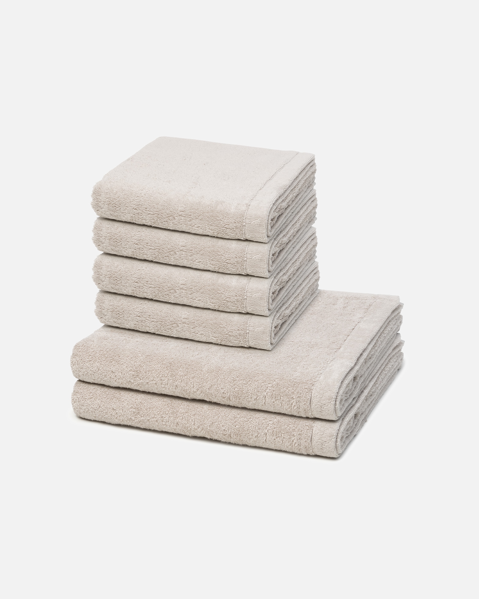 Handtuch für Unisex Cawö Handtuch-Set Lifestyle (6-teilig) Travertin