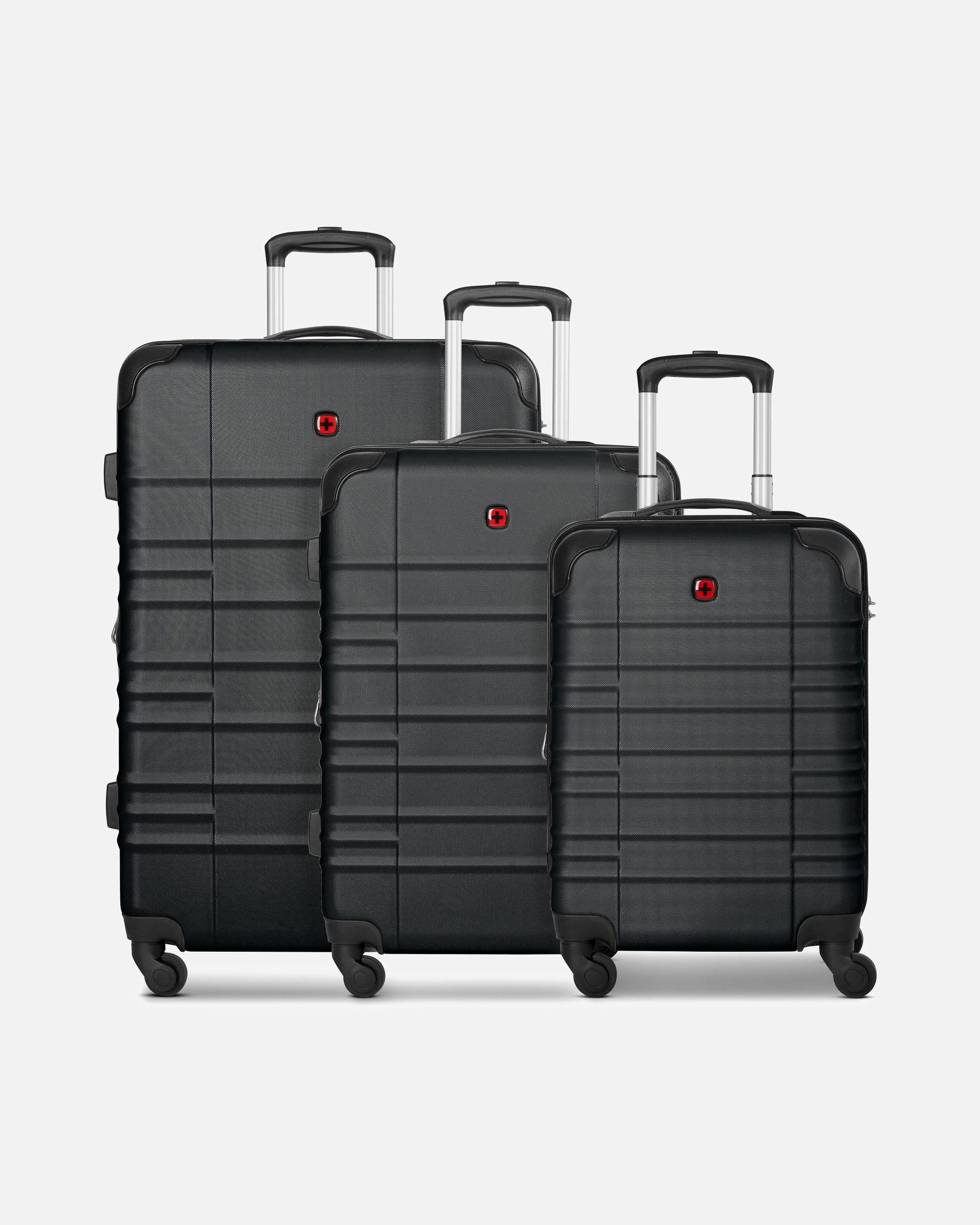Koffer für Männlich Wenger Amplar Evo 4 Rollen Kofferset 3-teilig mit Dehnfalte black
