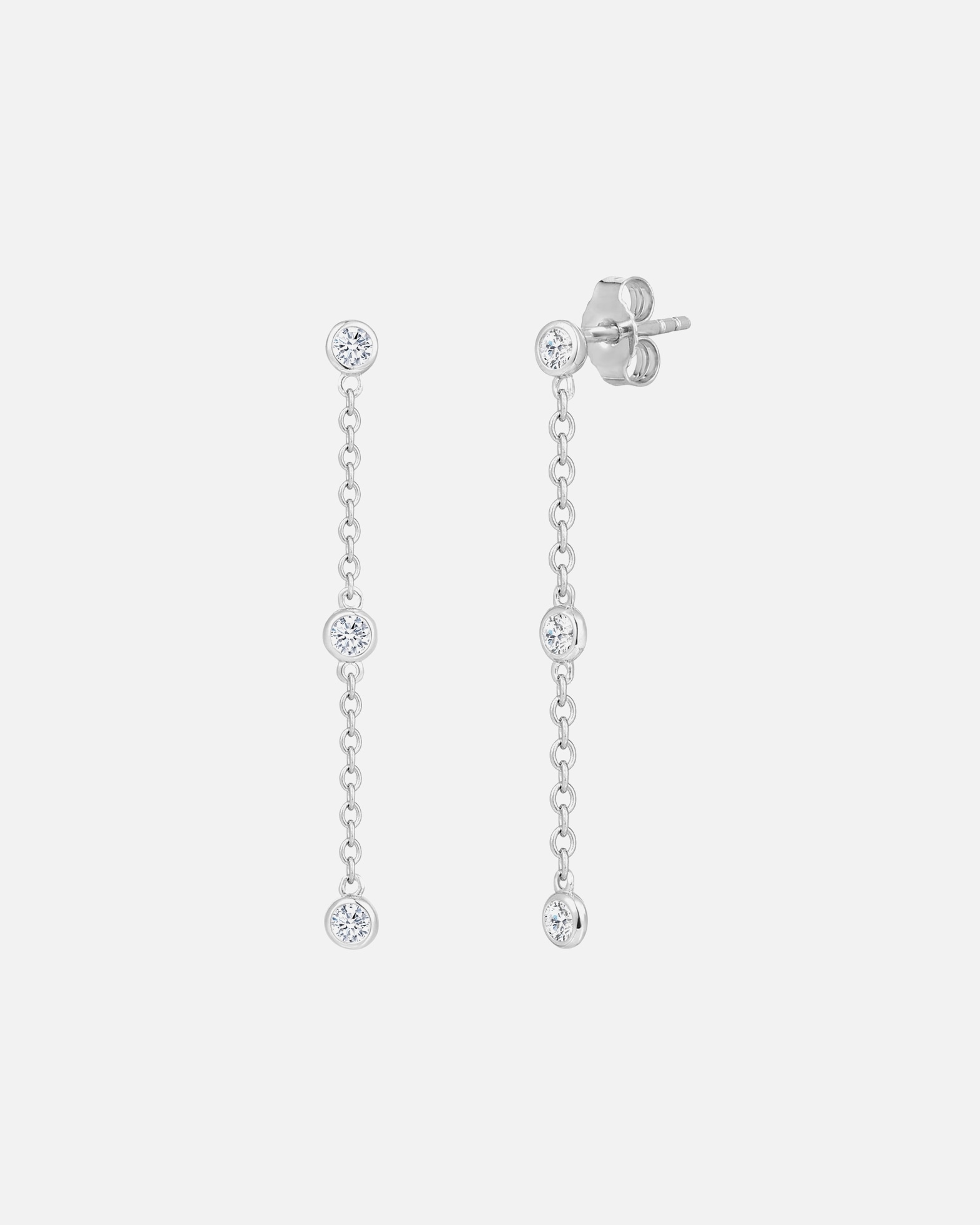 Ohrringe für Weiblich Trilani Ohrhänger aus Sterling Silber in Silber mit Zirkonia 36,0 mm