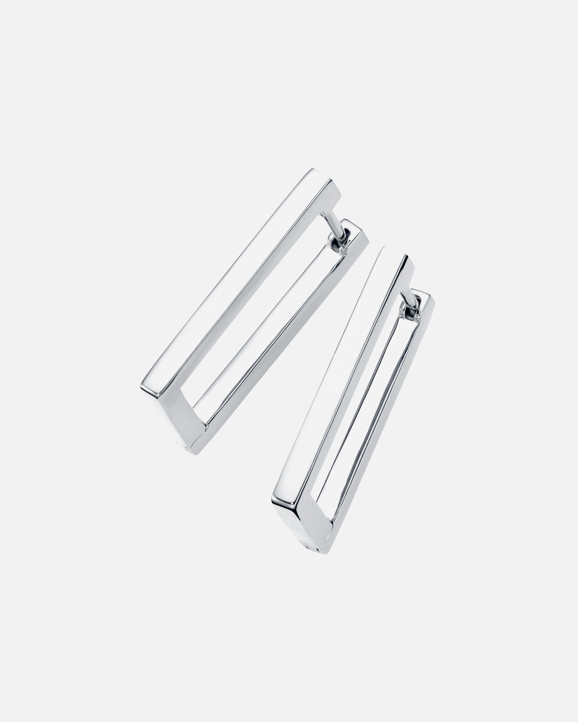 Ohrringe für Unisex Giorgio Martello Milano Klappcreolen rechteckige Form, Silber 925 Silber