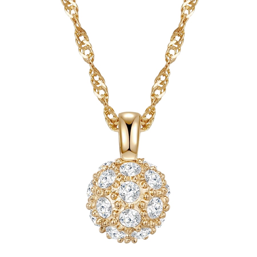 Lulu & Jane Halskette Metall-Legierung verziert mit Kristallen von Swarovski in Gelbgold 40,0 cm Basiskette + 5,0 Verlängerung Damen