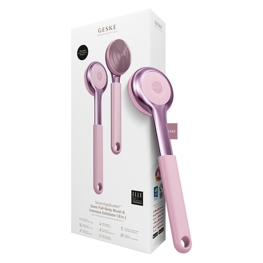 GESKE Sonic Full-Body Brush & Intensive Exfoliator | 8 in 1 Pink