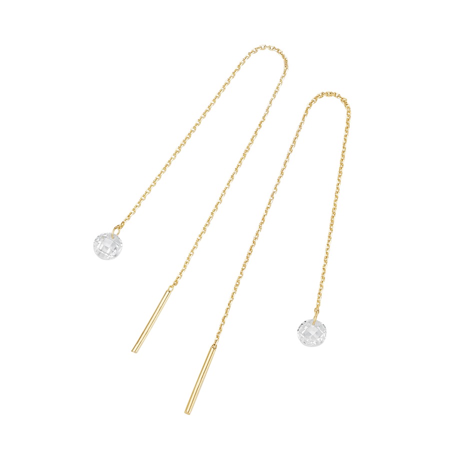 Luigi Merano Ohrhänger Durchzieher, Zirkonia Steine, Gold 375 Onesize Damen