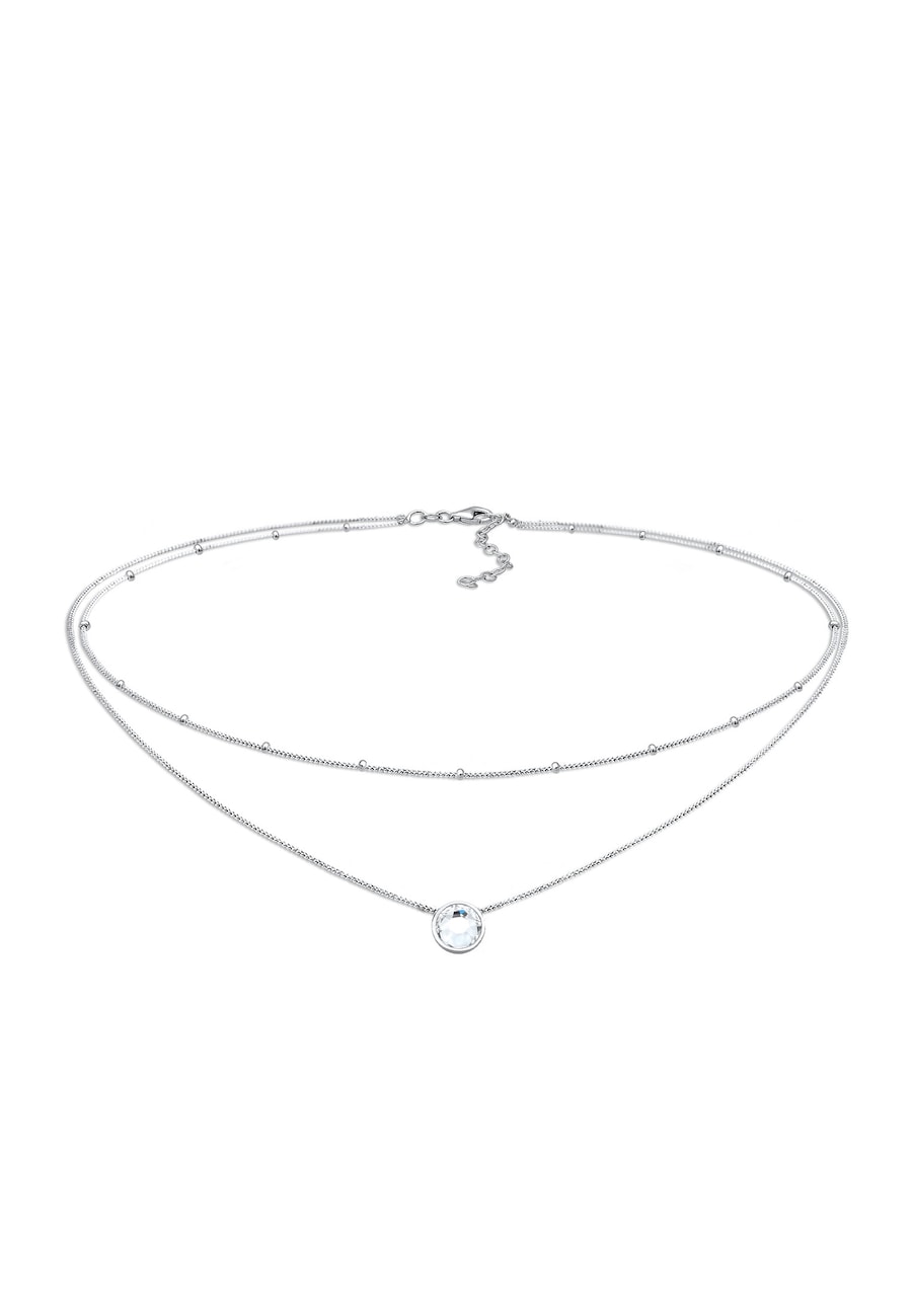Elli Choker Layer Kugelkette 925 Silber, mit Kristallen von Swarovski silberfarben Damen