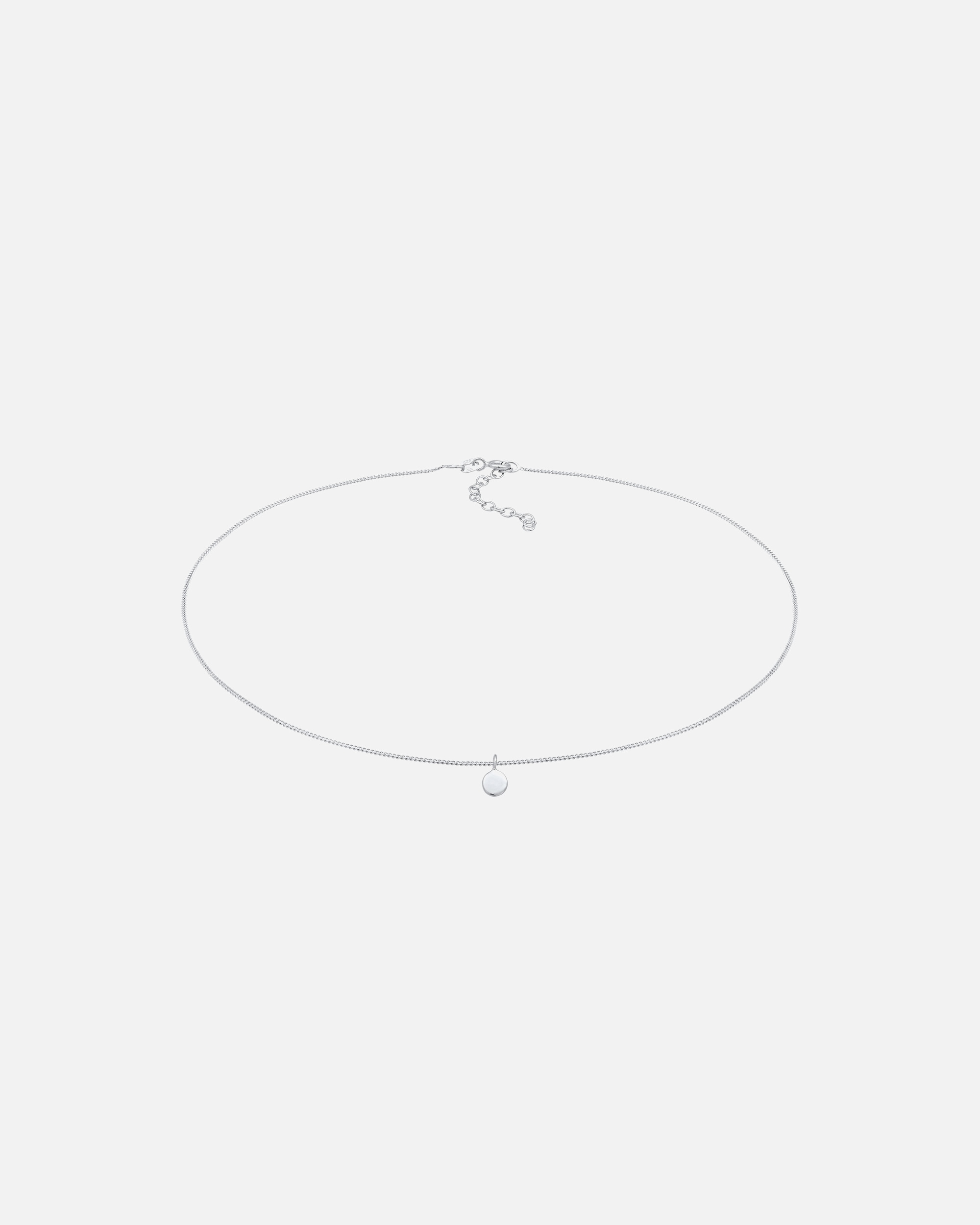 Halskette für Weiblich Elli Choker Kreis Plättchen Basic Coin 925 Silber 36