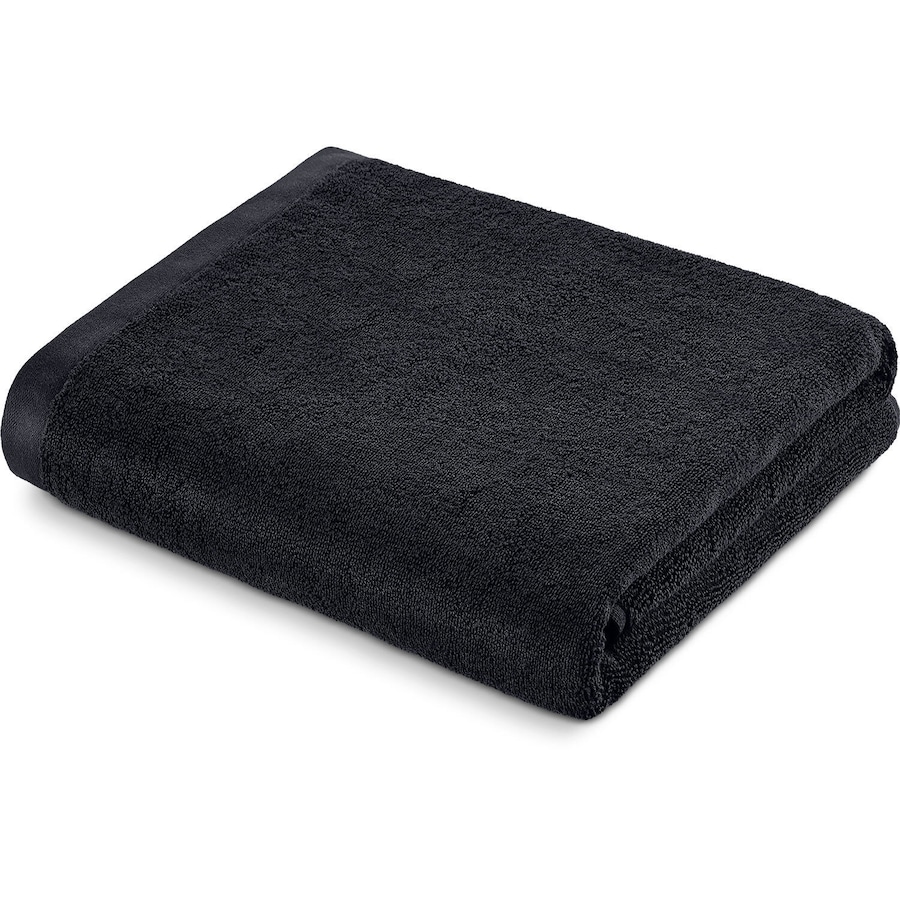Herzbach Home Duschtuch Deep Black einfarbig 80x200 cm