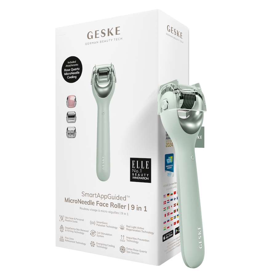 Geske SmartAppGuided MicroNeedle Face Roller | 9 in 1 Green