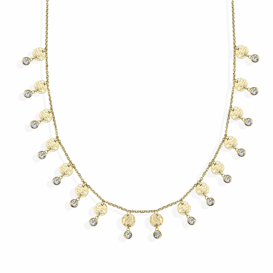 dKeniz Anhänger mit Kette 925/- Sterling Silber Zirkonia weiß 42 cm + 3cm Weiss Damen