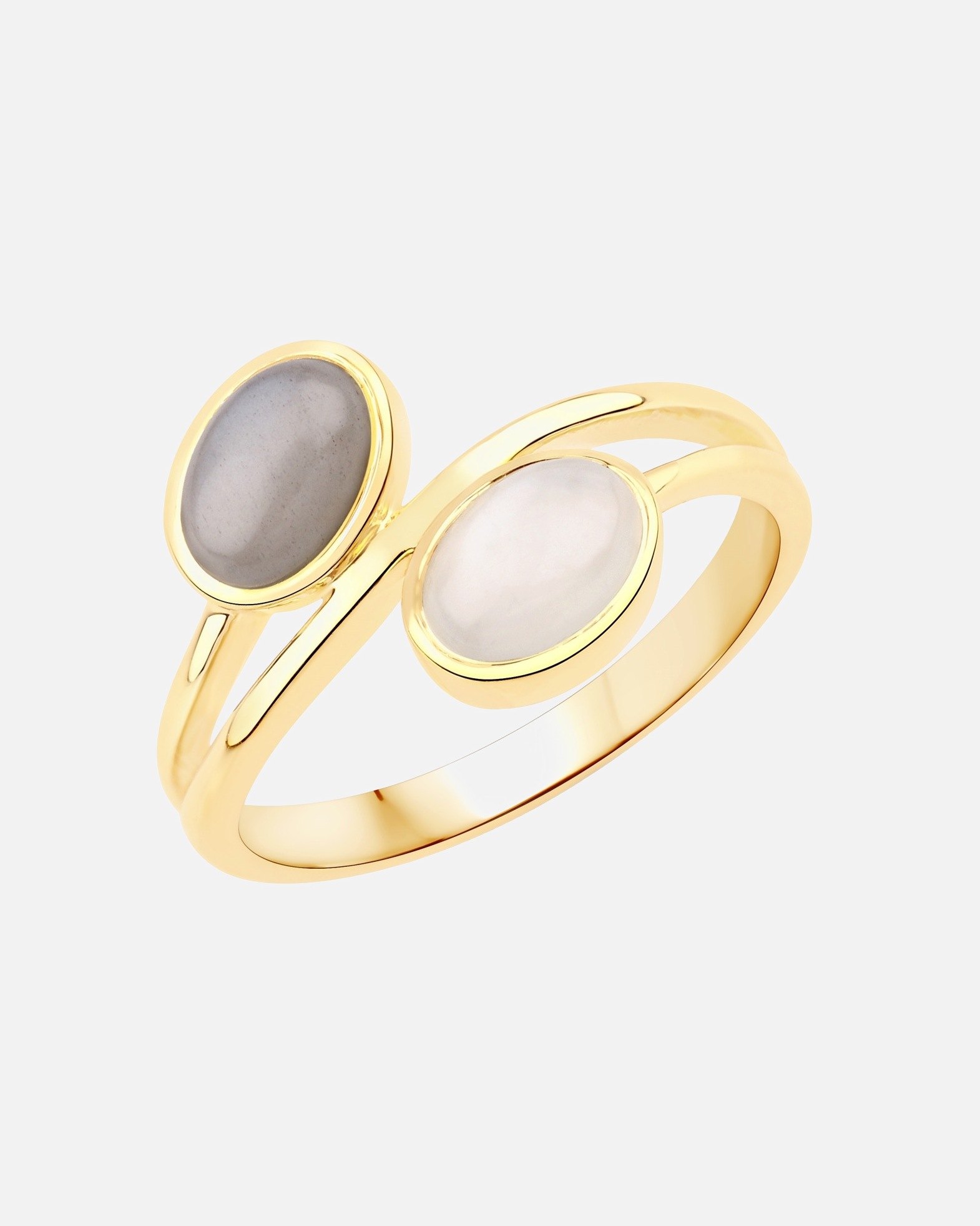 Ring für Weiblich Rafaela Donata Ring Sterling Silber Mondstein in Gelbgold 56