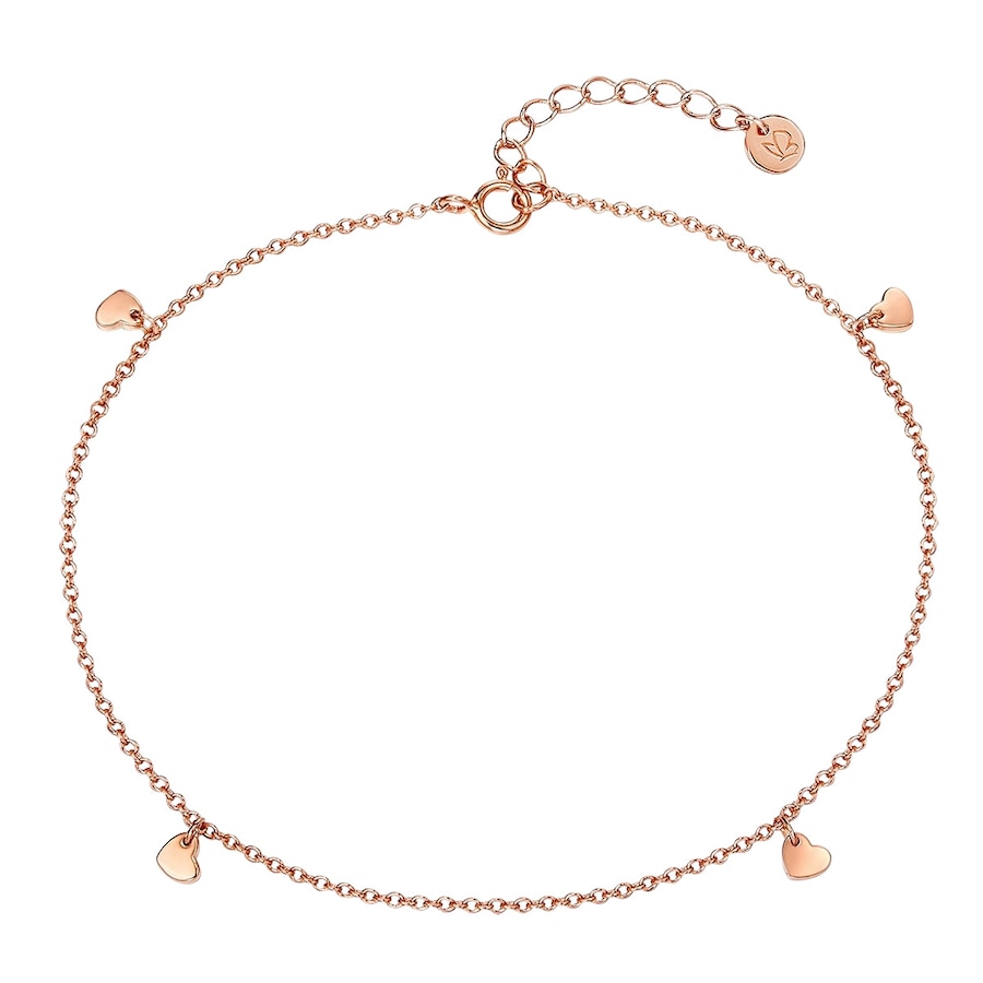 Glanzstücke München Fußkette Herz Sterling Silber in 22,0 cm Basiskette + 3,0 Verlängerung Damen