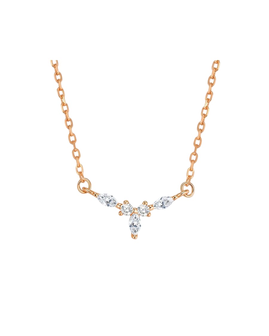 Hey Happiness Zarte Crown Necklace – 925 Sterling Silber Halskette Roségold Nude Damen