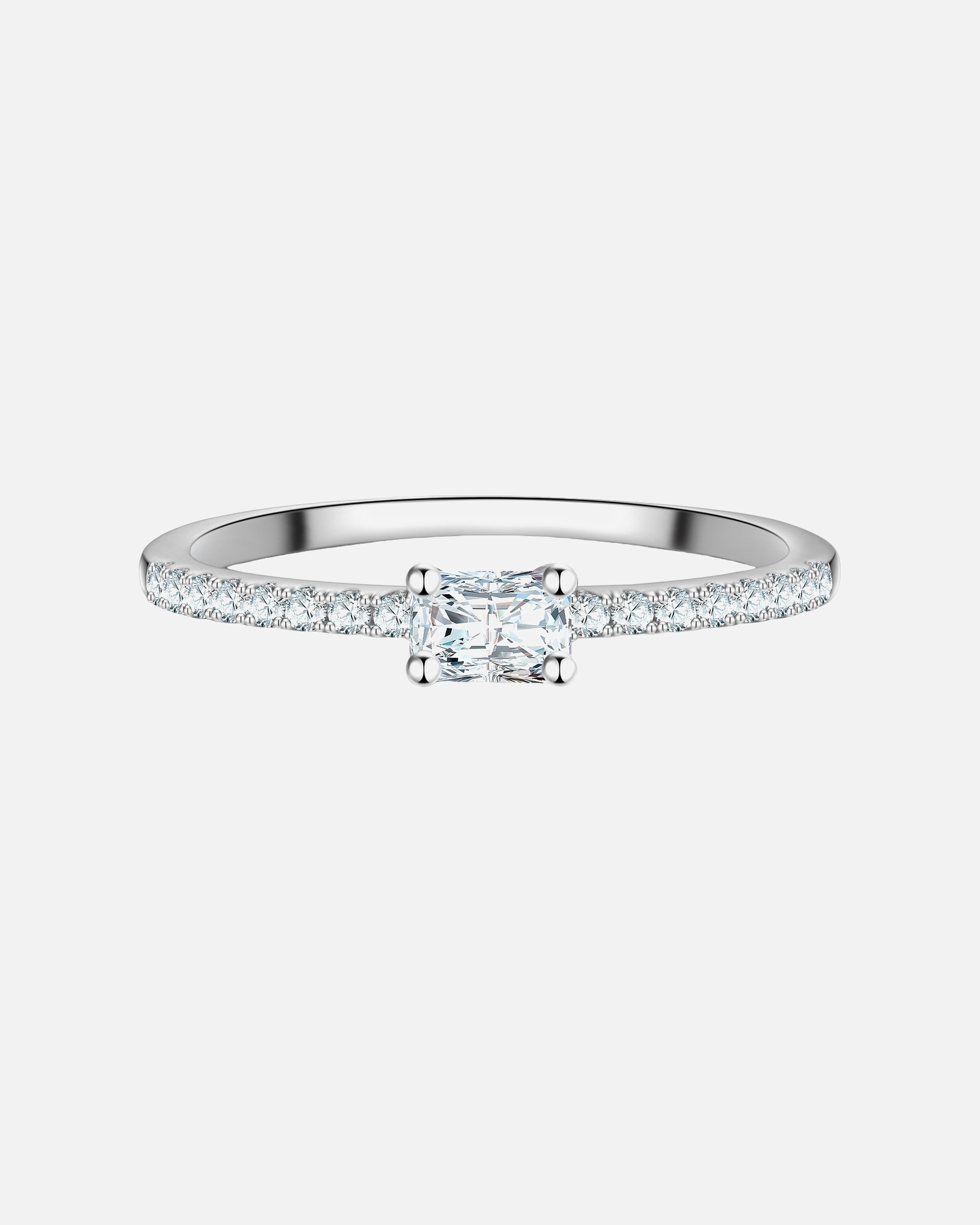 Ring für Weiblich Trilani Ring aus Sterling Silber in silber mit Zirkonia 60