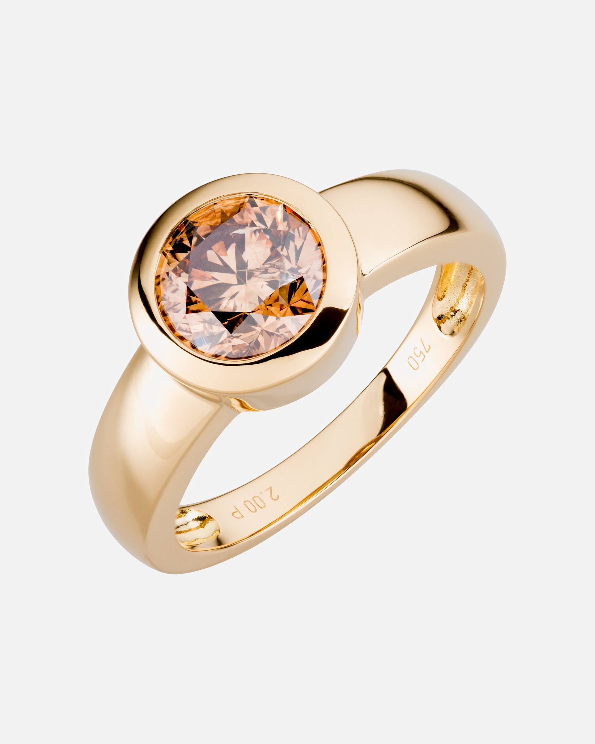 Ring für Weiblich Orolino Ring 750/- Gold Brillant champagner 2,00ct. 058 (18,5)