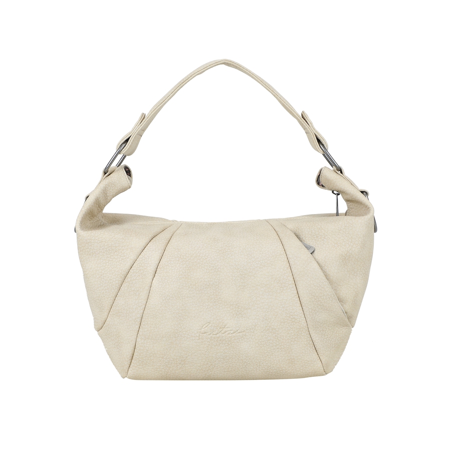 Fritzi aus Preußen Henkeltaschen Croissant Hobo mit dekorativen Hardware-Schnallen an den Seiten weiß Nude Damen