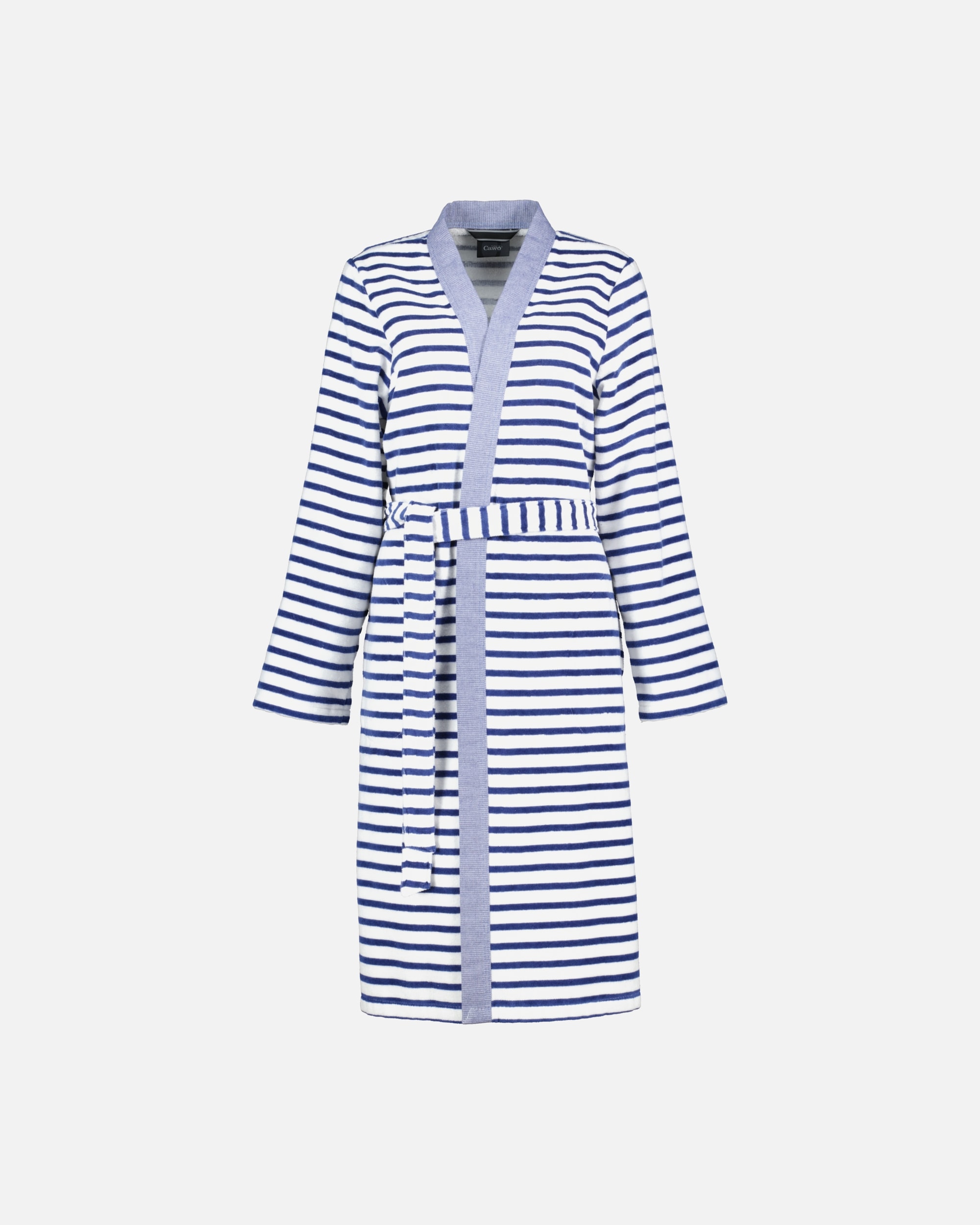 Bademantel für Weiblich Cawö Cawö Bademäntel Damen Kimono Breton 6595 navy - 16 M