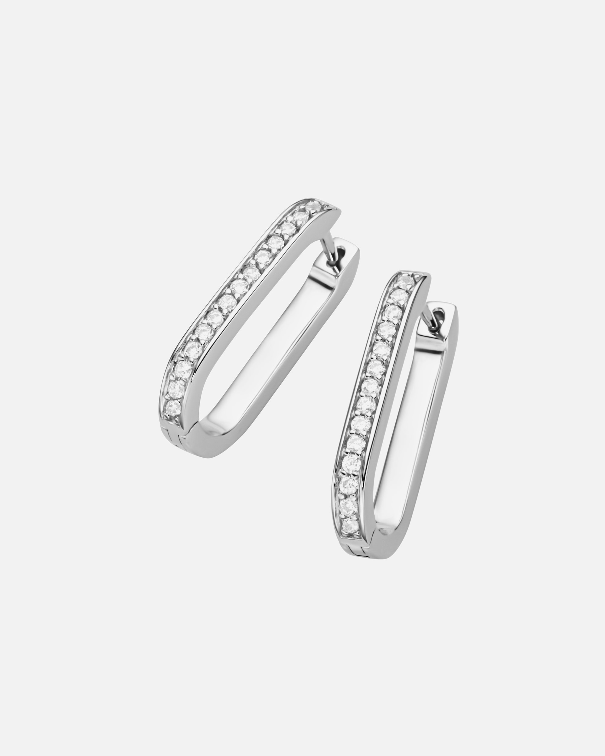 Ohrringe für Weiblich Giorgio Martello Milano Klappcreolen ovale Form, mit Zirkonia, Silber 925 Silber
