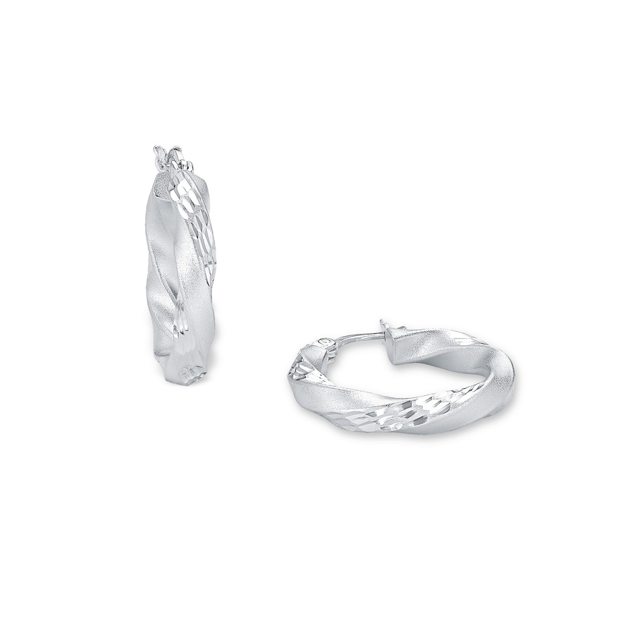 amor Creolen Silber Weiss Damen