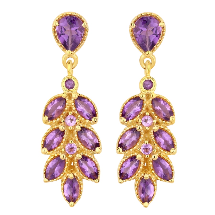 Rafaela Donata Ohrringe Sterling Silber Amethyst in Gelbgold Purple Damen