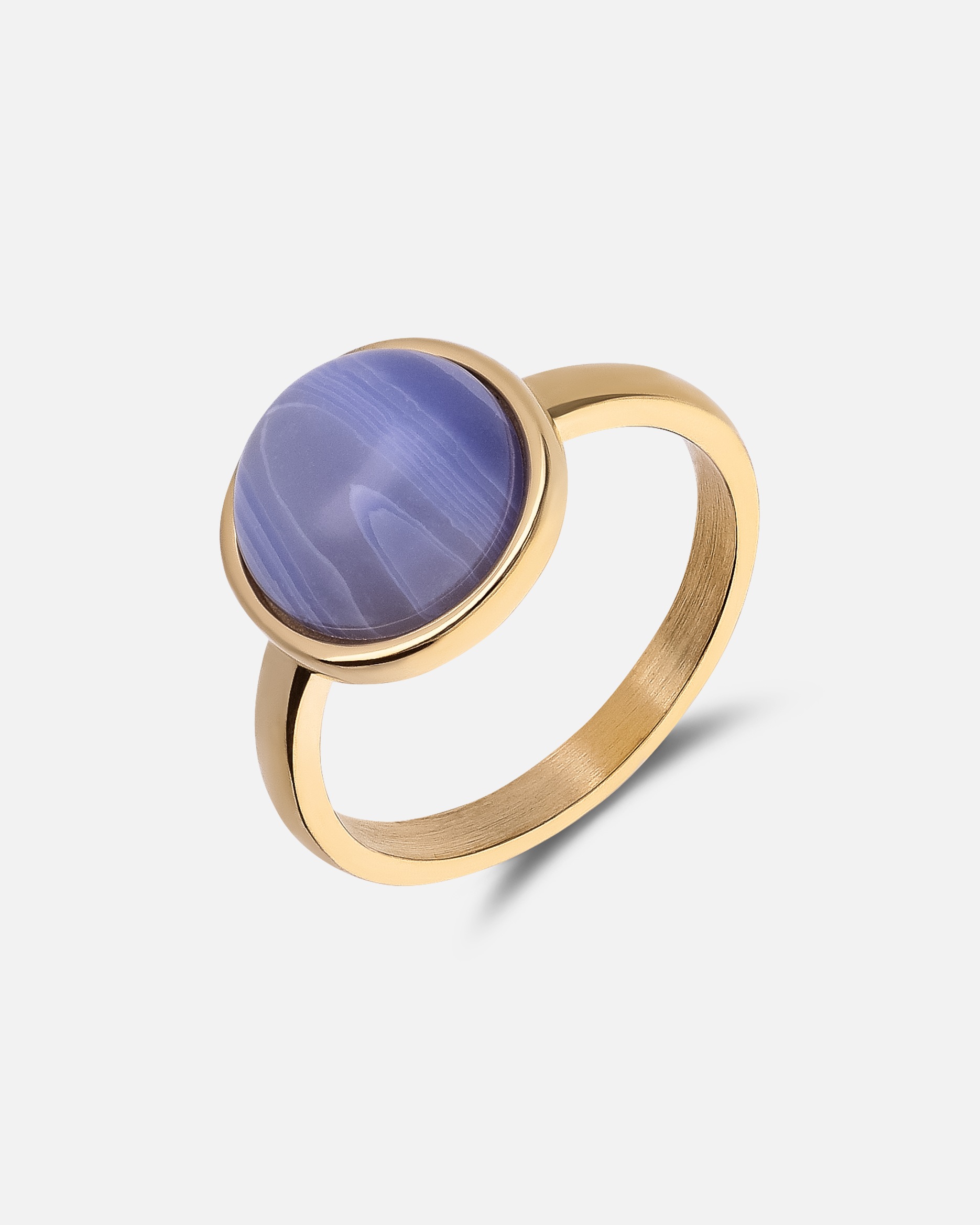 Ring für Weiblich Lucardi Ring Stahl - Gelbgold legiert Blau - 60mm