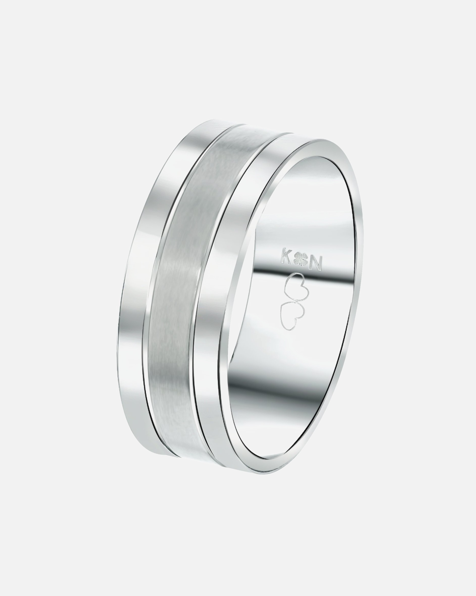 Ring für Männlich Lucardi Ringe 'Aruba' Stahl - silbern 62mm