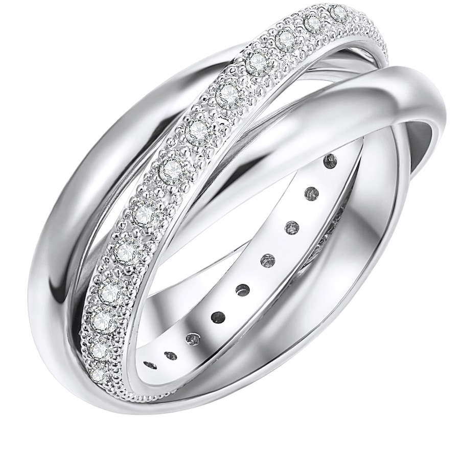 Lulu & Jane Ring Messing Zirkonia in Silber 52 Damen