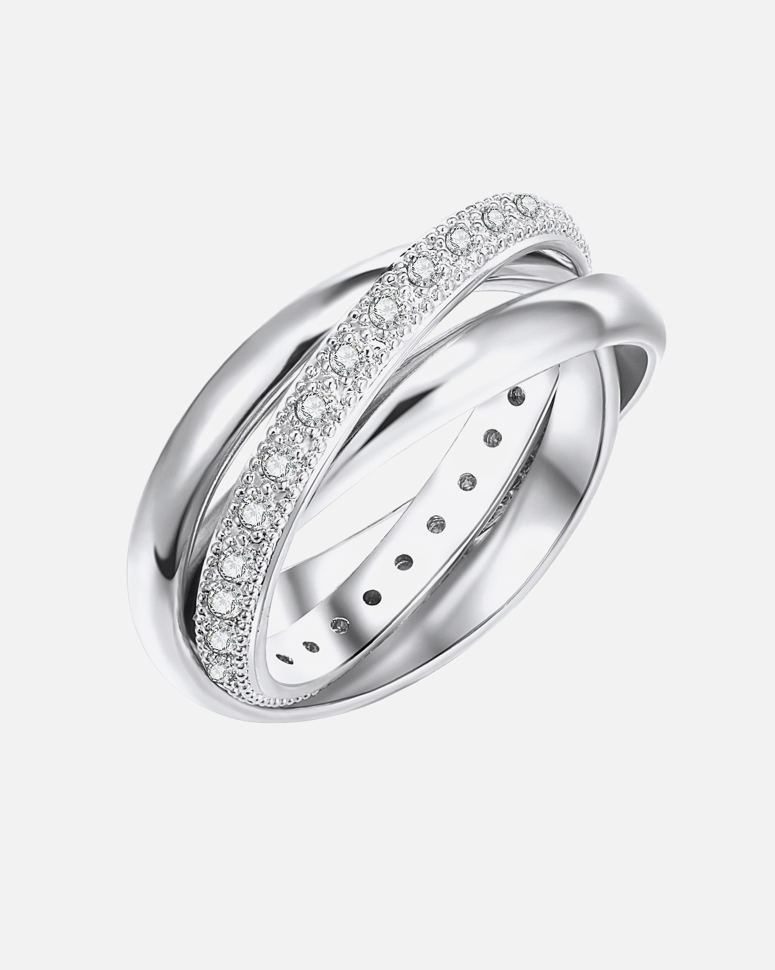 Ring für Weiblich Lulu & Jane Ring Messing Zirkonia in Silber 56