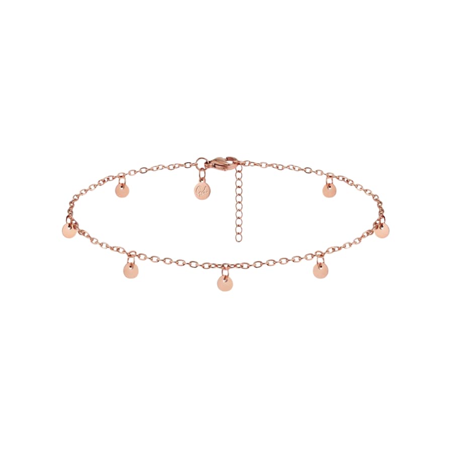 GOOD.designs Fußkette mit sieben Coin-Anhängern Rose Damen