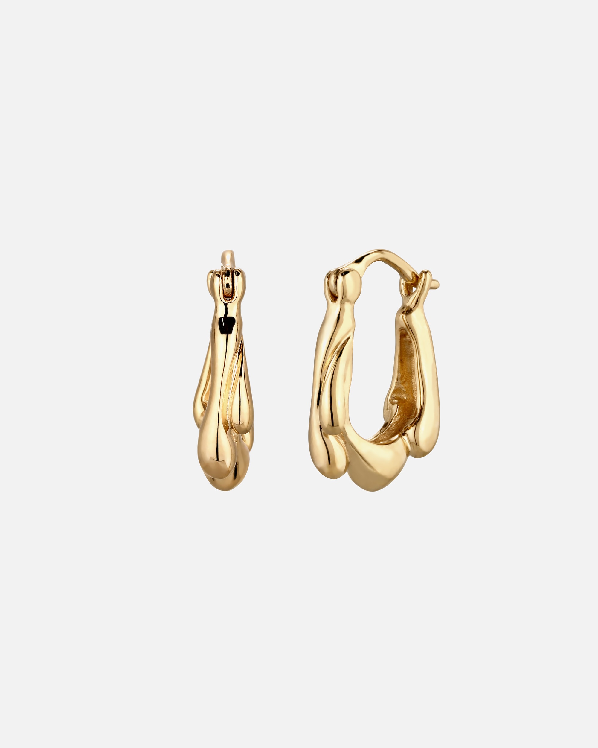 Ohrringe für Weiblich Elli Creolen Melted 925 Sterling Silber goldfarben