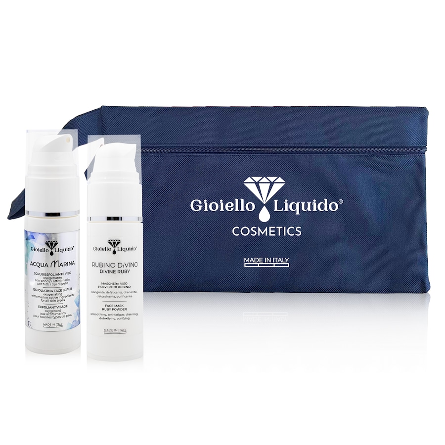 Gioiello Liquido Travel Kit: Face Mask+ Exfoliant + Clutch bag