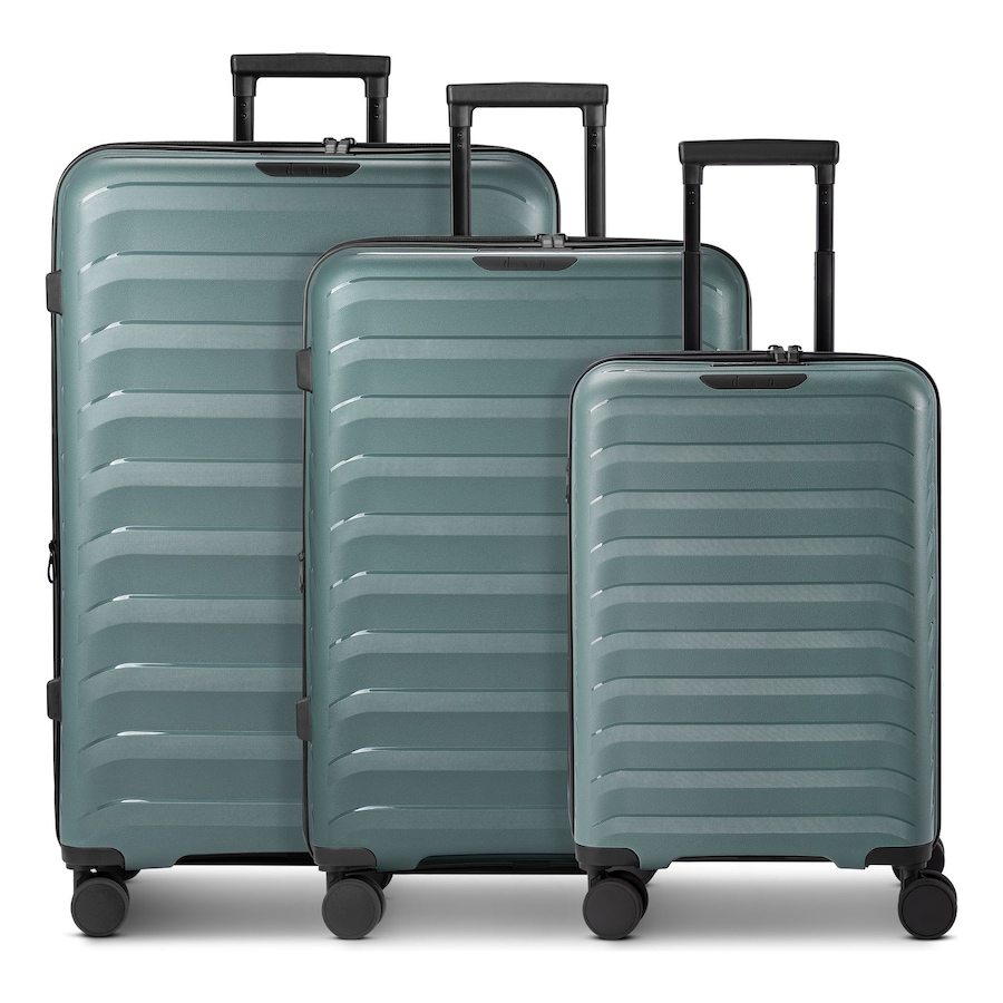 d & n Toronto 4 Rollen Kofferset 3-teilig mit Dehnfalte teal blue Grau Herren