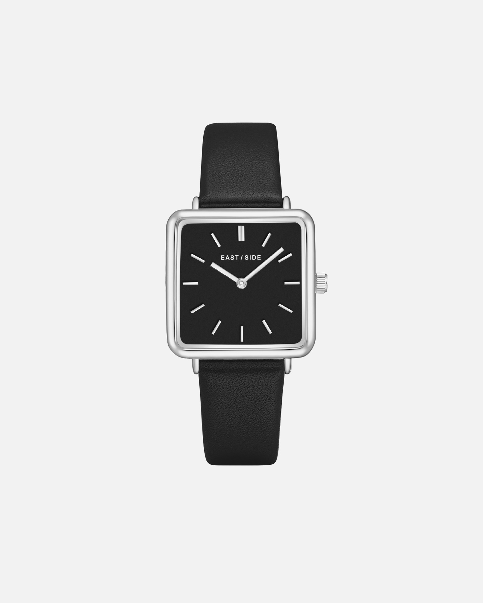 Uhr für Weiblich Eastside Quarzuhr Grand in Silber Echtleder in Schwarz 37,3 mm