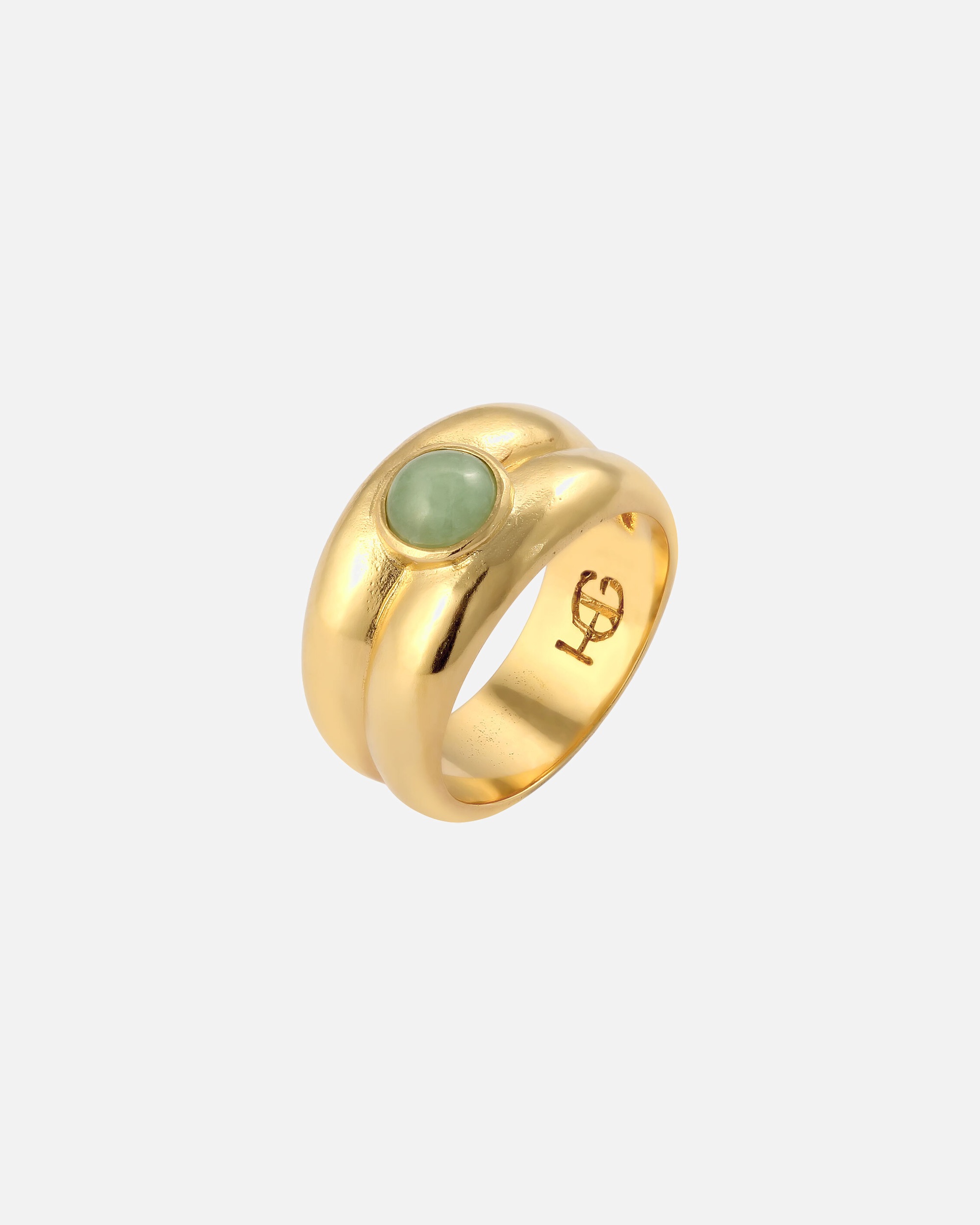 Ring für Weiblich Haze & Glory Default Brand Line Bandring Jade Grün 925 Sterling Silber 52